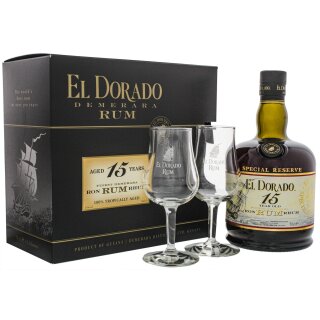 El Dorado 15 Years GB mit 2 Gläsern