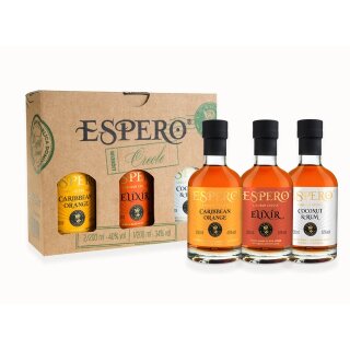 Ron Espero Elixir + Caribbean Orange + Coconut&Rum 3x0,2L mit Geschenkverpackung
