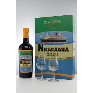 Transcontinental Rum Line - Nicaragua 2004 mit 2 Gläsern