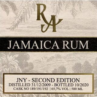 Rum Artesanal Jamaica Rum JNY - Second Edition 2009/2020