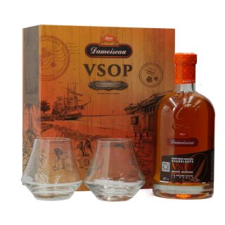 Damoiseau Rhum Vieux Agricole VSOP mit 2 Gläsern