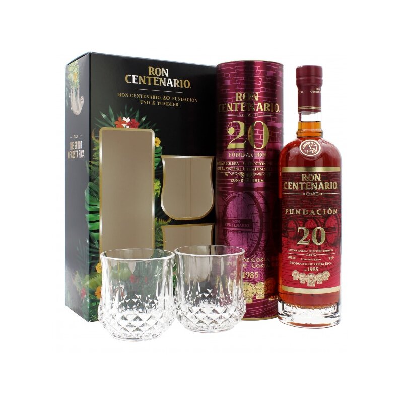 Centenario Rum Solera 20 Años mit 2 Gläsern | Rum Paradise