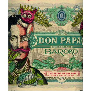 Don Papa Rum Baroko in GB mit Glas