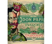 Don Papa Rum Baroko in GB mit Glas